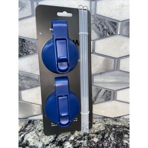 Wide Mouth Cobalt‎ Blue StrawLid 2 pack